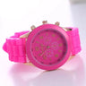 Reloj de pulsera de cuarzo para mujer, marca Ginebra, de silicona, a la moda, femenino