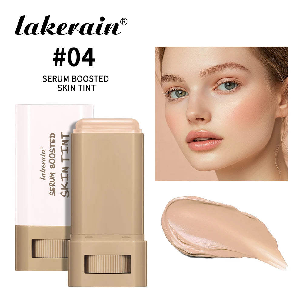 Base de maquillaje en barra, bálsamo, suero, potenciador del tono de la piel, base de maquillaje en barra, suave, voluminizador, alta cobertura, base de maquillaje en barra bronceadora de viaje.
