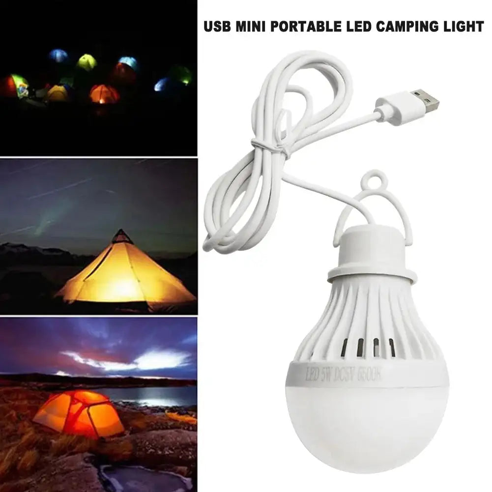 USB Light Bulb LED Camping Light Bulb Portable Camping Lantern Hanging Cord Tent Light for Camping Emergency Truck Fishing Boat - Lootquake