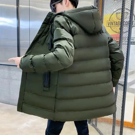 7xl Plus Size Padded Parkas Men Thick Warm Coats Solid Warm Cotton Long Coats Windbreaker Winter Outerwear 6xl Thermal Jacket - Lootquake