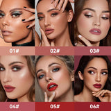 Rouge à lèvres liquide mat 6 couleurs, longue tenue, teinte antiadhésive, brillant à lèvres nude, waterproof, maquillage