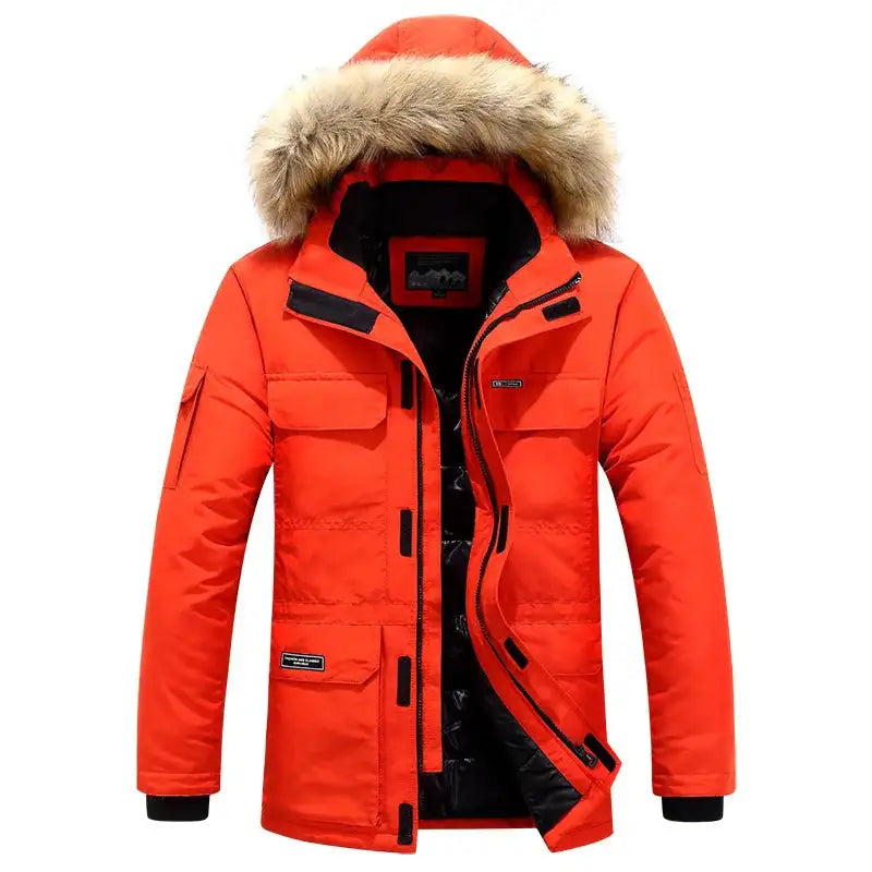 New Men Parkas Coat Windbreaker Big Pockets Wholesale Winter Parkas Men Thicken Coat Fur Hooded Jacket Overcoat Keep Warm Male - Lootquake