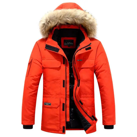 New Men Parkas Coat Windbreaker Big Pockets Wholesale Winter Parkas Men Thicken Coat Fur Hooded Jacket Overcoat Keep Warm Male - Lootquake
