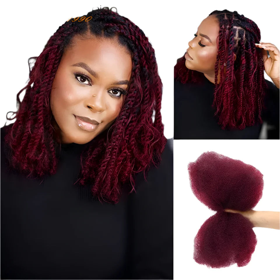 16A Virgin Afro Kinky Bulk Human Hair | Soft, Lightweight, & Long-Lasting for Braiding & Locs (50g)