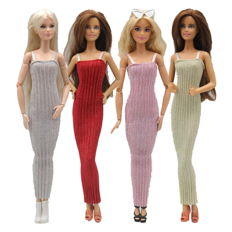 1piece Doll Clothes Long Dress Shinny Braces Skirt For 30CM Barbie Doll clothing Outfits 1/6 Dolls Accessories - Lootquake