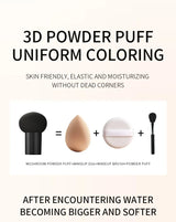 Base de maquillaje Magic Foundation Mushroom Head Air Cushion CC Cream, resistente al agua, iluminadora, base de maquillaje para mujer, maquillaje facial, cosmética coreana.
