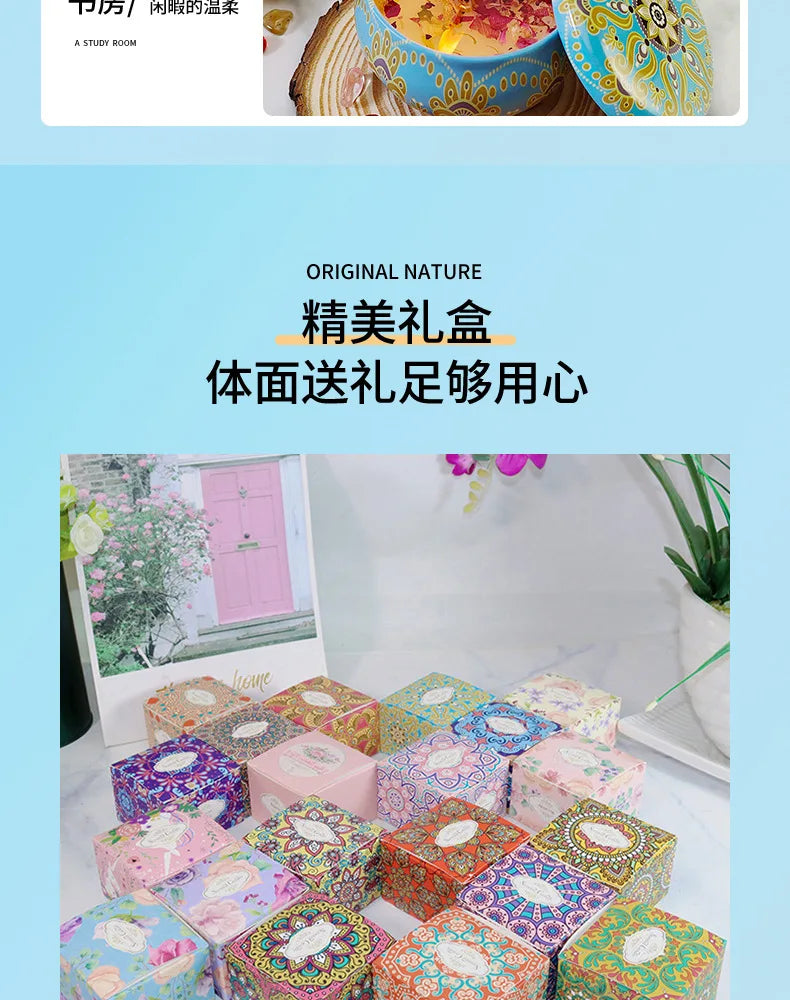 Bougie parfumée aux fleurs séchées, souvenir de mariage, parfum de fleur éternelle, bougie parfumée à l'huile essentielle de plante longue durée