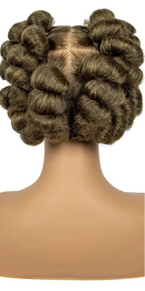6" Short Cute Handmade Bantu Knotless Braids Wig | Transparent Full Lace