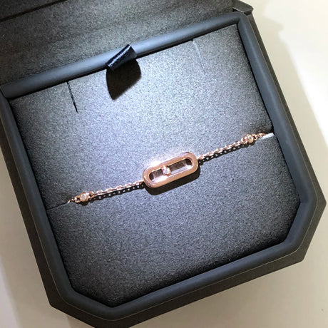 925 Sterling Silver Luxury Jewelry Classic Single Diamond Women's Bracelet. Moving Diamonds. - Lootquake