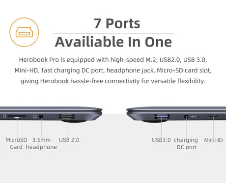CHUWI HeroBook Pro Laptop 14.1 Inch FHD Screen Intel Celeron N4020 Dual Core UHD Graphics 600 GPU 8GB DDR4 256GB SSD Windows 11 - Lootquake