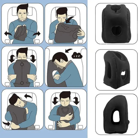 Inflatable Travel Sleeping Bag Portable Cushion Neck Pillow for Men Women Outdoor Airplane Flight Train Sleeping Easy - Lootquake