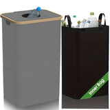 Poubelle de recyclage de cuisine 100 L et sacs de rangement, poubelle de recyclage de cuisine, poubelle de recyclage de bouteilles de grande capacité avec sacs fourre-tout amovibles,