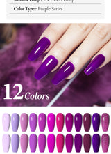 Rainbow Ghini UV LED Glitter Purple Gel Nail Polish 15ml Manicure Art Accessories Nail Glue Supplies for Professionals Varnishes