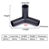 I.D 8/12/16/19mm Black Plastic Pipe Connector DIY Shelf Water Tube Joint Tent Fixed Connector Tee Four Way Elbow Straight Joint - Lootquake