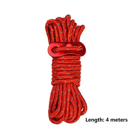 Outdoor 4M Reflective Guyline Camping Tent Cord Paracord Rope with Guyline Adjuster Tent Tarp Canopy Shelter Backpacking Rope - Lootquake
