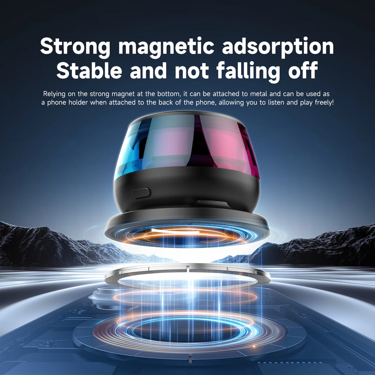 Wireless Bluetooth speaker Gift Magnetic bracket portable High-sound quality TWS interconnected LED color light mini speaker