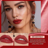 QIBEST 10 Colors Nude Matte Liquid Lipstick Waterproof Silky Lip Gloss Non-Stick Cup Lasting Purple Red Lip Tint Durable Makeup