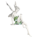 Escultura de hada de las flores para jardín, paisajismo, arte de patio, adorno de resina, estatua de Turek sentada, figuras de ángel para exteriores, decoración artesanal