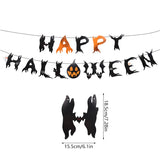 Halloween Party Paper Garland Bat Pumpkin Banner 2025 Happy Halloween Party Decoration for Home Trick or Treat Hanging Pendants