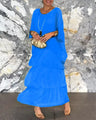 Women's Elegant Long Dress Fashion Round Neck Bat Sleeve Cake Dresses For Women Spring and summer Robe Looes Plus Size 4XL - Lootquake