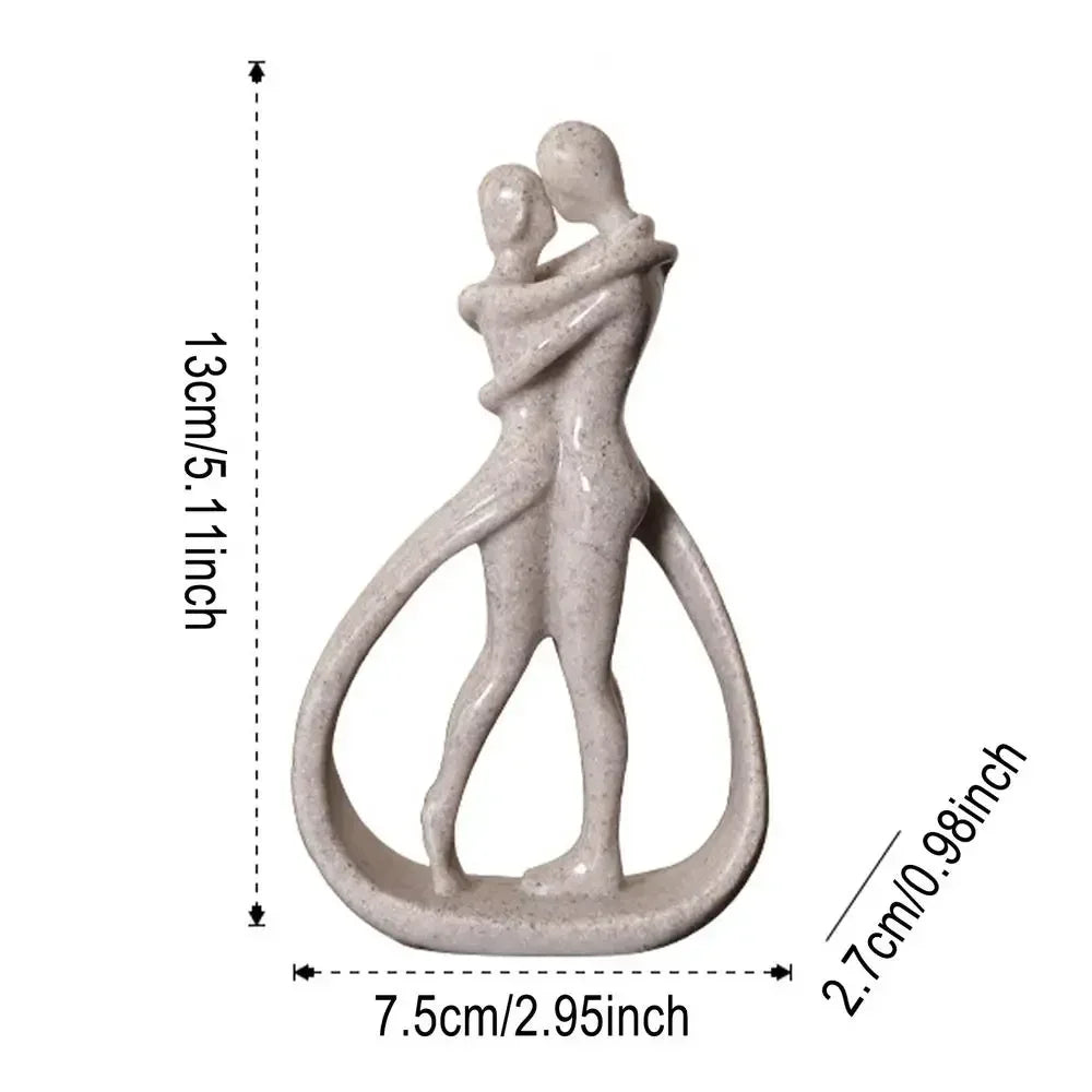 Escultura contemporánea "Abrazo": elegante pieza de arte abstracto para una elegante sala de estar y decoración del hogar.