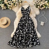 Neploe Vintage Print Holiday Long Dress Women High Waist Hip A Line Vestidos Summer 2025 New V Neck Sleeveless Camis Robe Slim - Lootquake