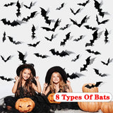 Halloween Decoration 3D Black PVC Bat Halloween Party DIY Decor Wall Sticker Bar Room Halloween Party Scary Decos Props