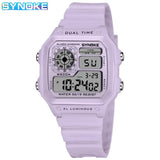 SYNOKE Digital Watches Lady Sports Luminous Multifunction Waterproof Chrono Wristwatch Outdoor Girls Fashion Student Watch New - Lootquake