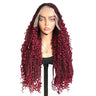 22" Curly End Box Braided Full Lace Front Wig | Goddess Locs | Bohemian Braids | Synthetic Wig