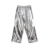 Girls Jazz Dance Hip Hop Outfit Child Model Catwalk Stage Dance Show Costume Black Navel Top White Trousers - Lootquake
