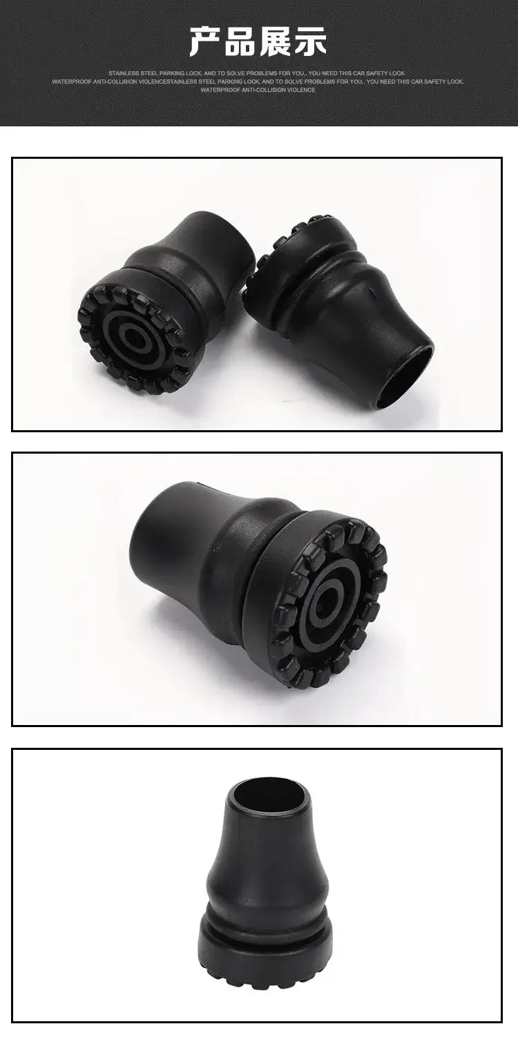 2 Pcs/Lot Pioneer   Rubber Tips for Old Man Hiking Poles Trekking Poles Solid Wood T-handle Man Cane Aluminum Walking Stick - Lootquake