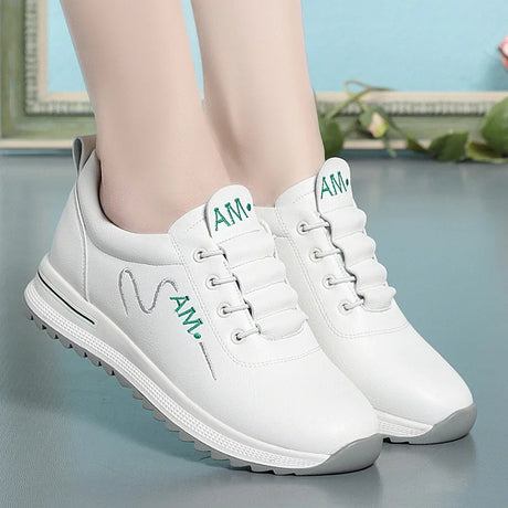 Little White Shoes Women's 2024 New Sports Casual Soft Single Shoes Spring Autumn Designer Sneakers    Middle-aged And Elderly - Lootquake