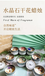 Aromatherapy Candles Crystal Stones Dried Flowers Household Candles Iron Cans Indoor Fragrance Candles Wedding Gifts