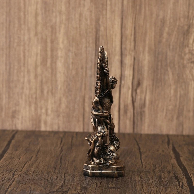Estatua religiosa del Arcángel Miguel, 5.12 pulgadas, escultura de batalla de Miguel, coleccionable religioso para decoración del hogar