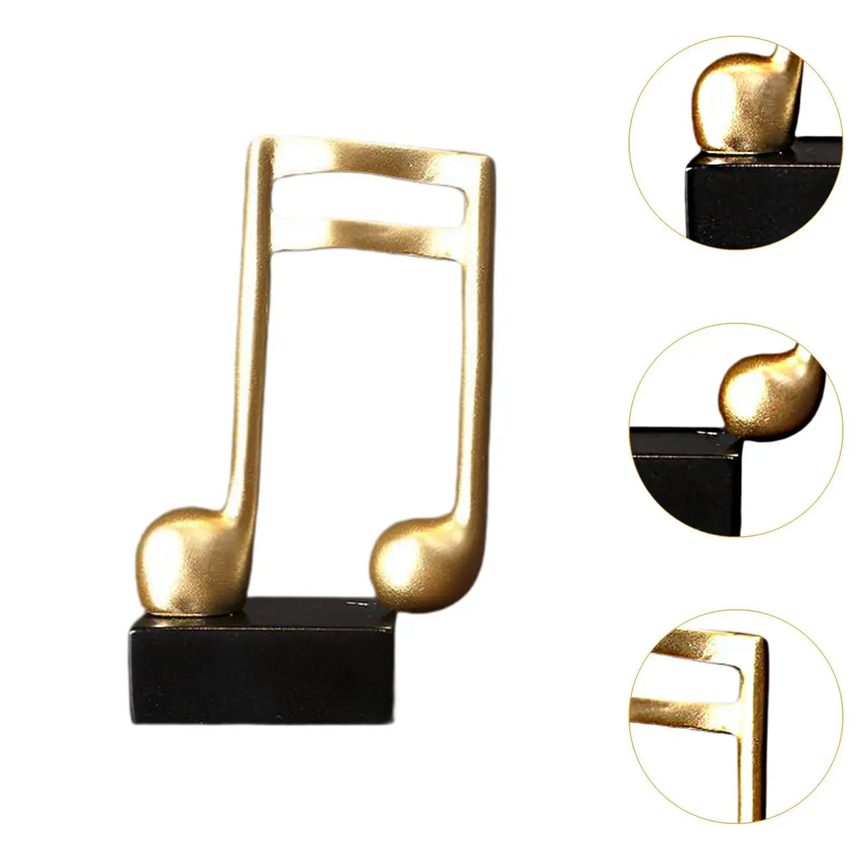 Music Note Sculpture Resin Tabletop Decor for Bookshelf Fireplace Cabinet Office Home Gift Musical Theme Art Statue Ornament