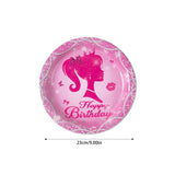 Décoration de fête d'anniversaire, vaisselle jetable rose, assiette en papier, gobelet, nappe, fournitures pour fête prénatale, anniversaire de fille