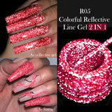 LILYCUTE 5ml Liner Gel Nail Polish UV LED Nail Art Paint Gel Gorgeous Glitter French Effect Semi Permanent Nail Painting UV Gel