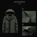Outdoor Waterproof Jacket Men Breathable Quick Dry Hooded Jacket Coat Windbreaker Jacket Men Multi-Pockets Summer Windbreaker - Lootquake