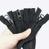 1Pc Meetee 60-300cm 5# Resin Zippers Black White Double Slider Open-End Zips for Sewing Coat Tent Zipper Closure DIY Accessories - Lootquake