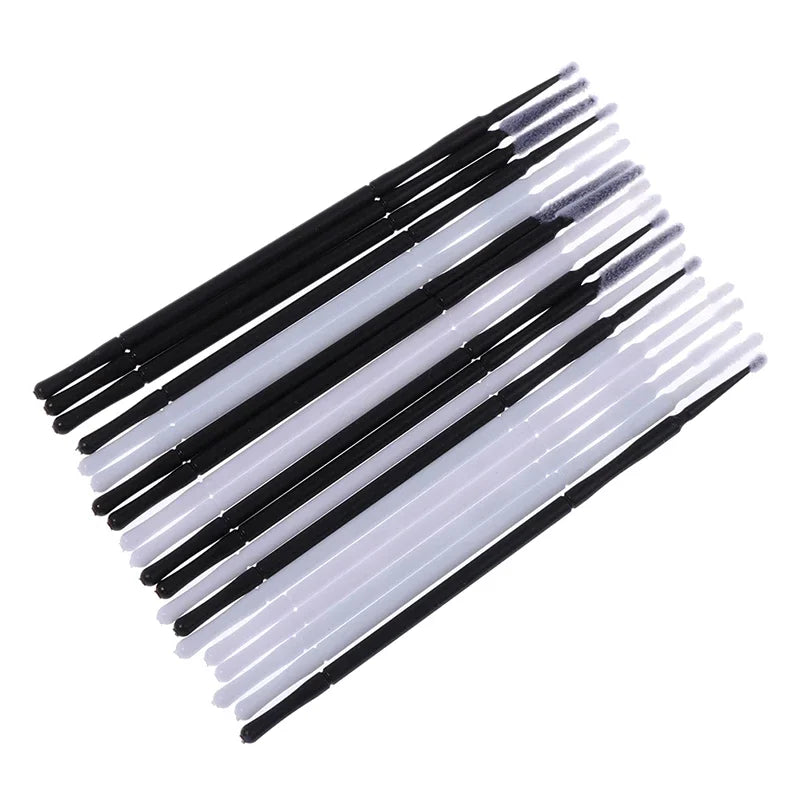 Lot de 100 micro-brosses professionnelles jetables pour extensions de cils, pour maquillage, mascara, pinceaux de maquillage