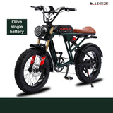 Bicicleta eléctrica de montaña plegable AKEZ, inteligente y potente, con suspensión total de litio de 1500 W, 26 Ah y 48 V, con neumáticos anchos.