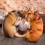 Cojín de perro 3D de peluche, muñeco de peluche realista, cojín para sofá, silla de oficina, decorativo, regalo creativo para el hogar
