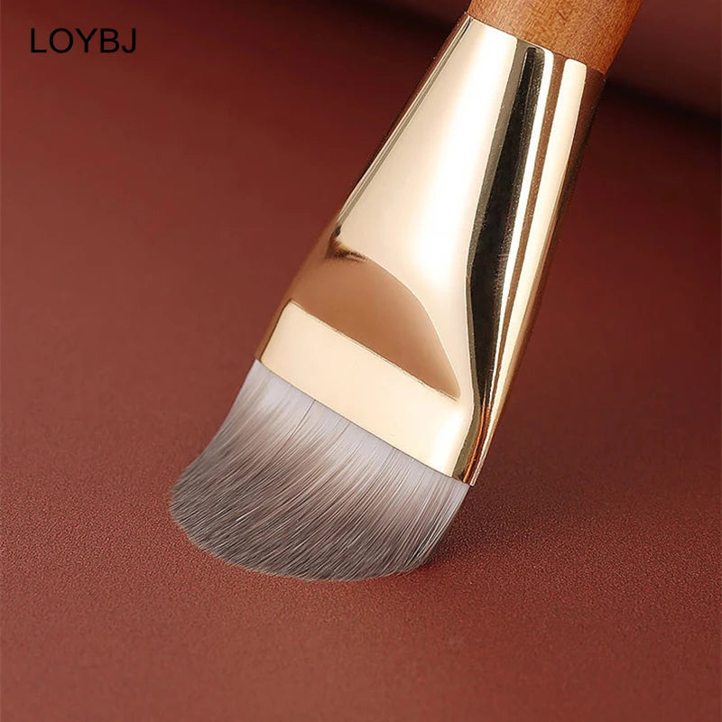 LOYBJ Brocha de base superfina, brocha profesional para base, corrector, crema, brocha de maquillaje plana, base líquida, herramientas de maquillaje facial