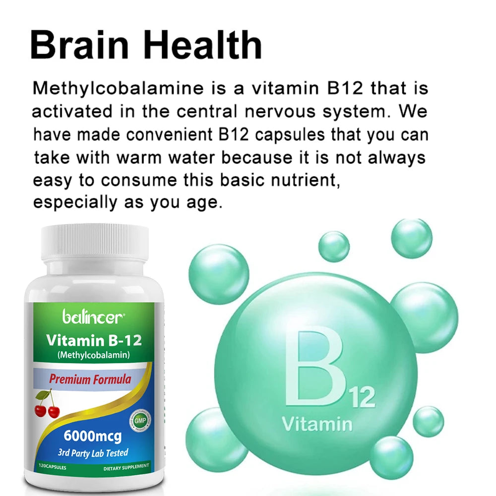 Vitamina B12: mejora el estado de ánimo, fortalece el cerebro, fortalece el sistema nervioso, aumenta la energía, promueve el metabolismo y mantiene la salud cardíaca.