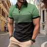 2024 Polo Shirt Polyester Casual Beach Polo Shirts Summer Contrast Striped Printing Shirts Mens Polo Shirts Mens Best For Man - Lootquake