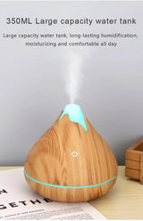 350ML USB aroma oil diffuser wood electric humidifier ultrasonic air humidifier mini aromatherapy LED light mist maker for home