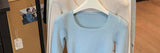 2025 New Long-sleeved Sweaters for Women Slim-fitting Square-neck Bottoming Shirts for Autumn Winter High-end Low-neck Tops - Lootquake