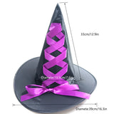 Girl's Halloween Witch Costume Set for Cosplay Parties Includes Breathable Soft Lining Skirt Broom Hat for Children