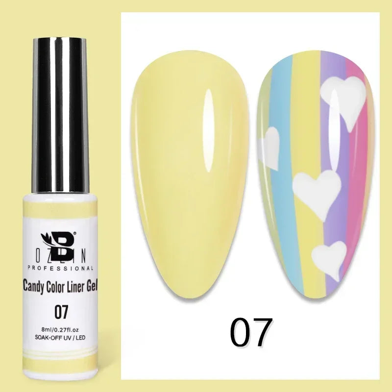 5ML Gold Silver Metallic Liner Paint Gel Polish Chrome Mirror Metal Effect Super Bright French UV LED Semi Permanent Nail Gel
