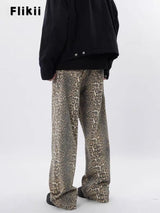 Y2k Vintage Leopard Print Loose Women Jeans Autumn New Classic Straight High Waist Slim Casual Fashion Female Jeans 2024 New - Lootquake
